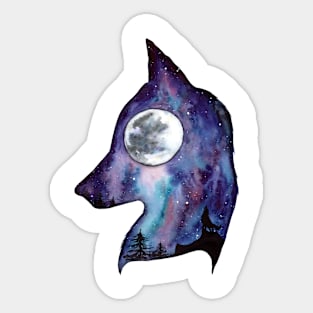 Wolf Moon Space Sticker